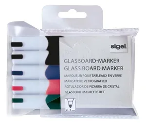 Kreidemarker, pink, grün, gelb, 3 Stück, 1-5 mm, Keilspitze, flüssig, SIGEL